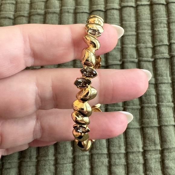 Alexis Bittar Golden Skinny Hinge Pebble Bangle Bracelet - Picture 1 of 10